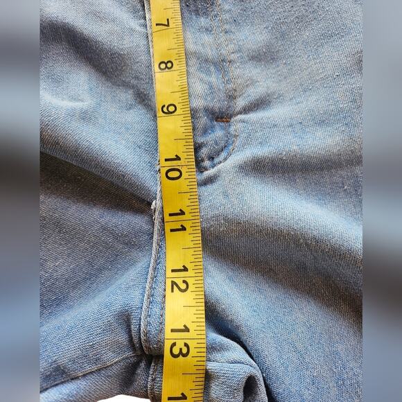 Vintage Wrangler Jorts Men 42 Casual Distressed Cotton Flat Front Shorts Blue - Picture 8 of 10